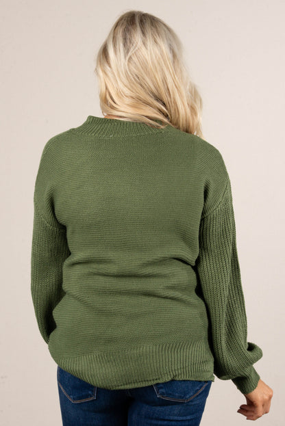Aubrina Rib Knit Front Seam Sweater