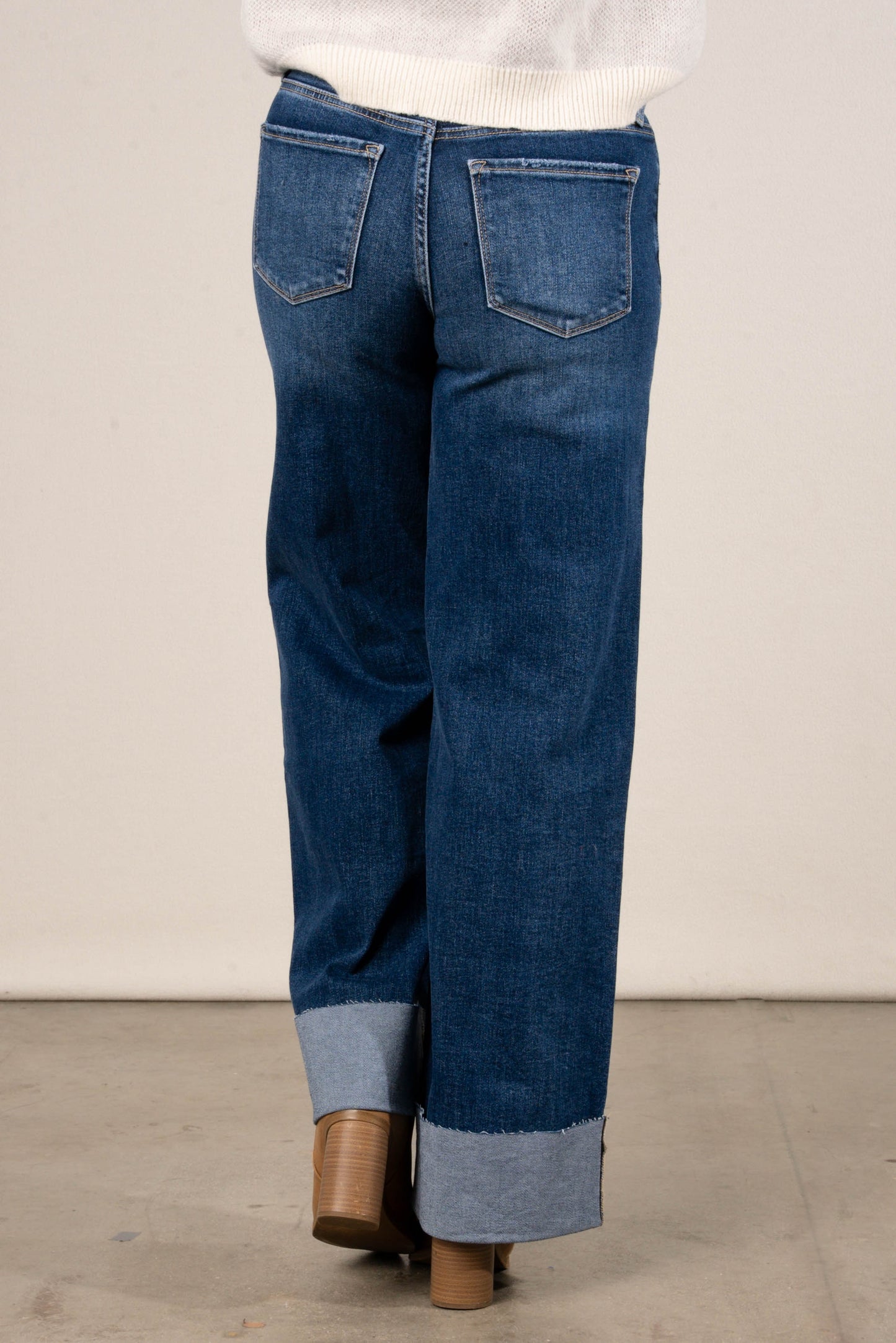 Lovervet by VERVET | Sinclair High Rise Cuffed Wide Leg Jeans