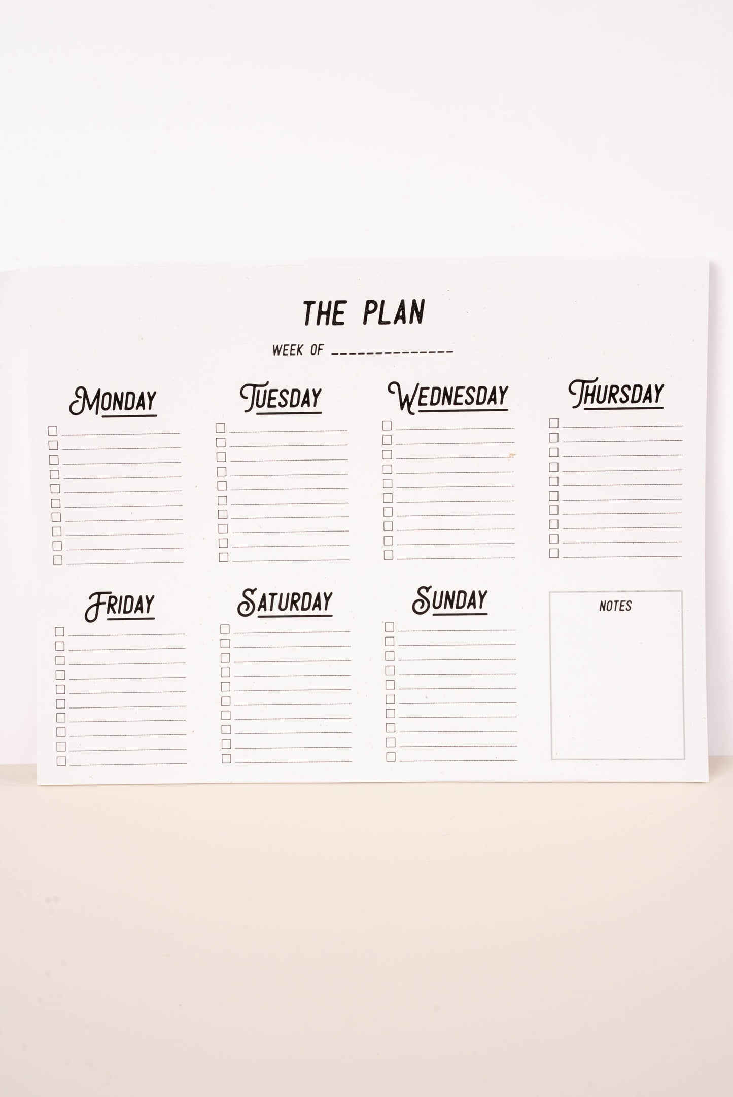 The Plan Weekly Notepad Planner