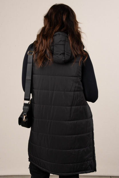 Snow Kissed Long Puffer Hooded Vest