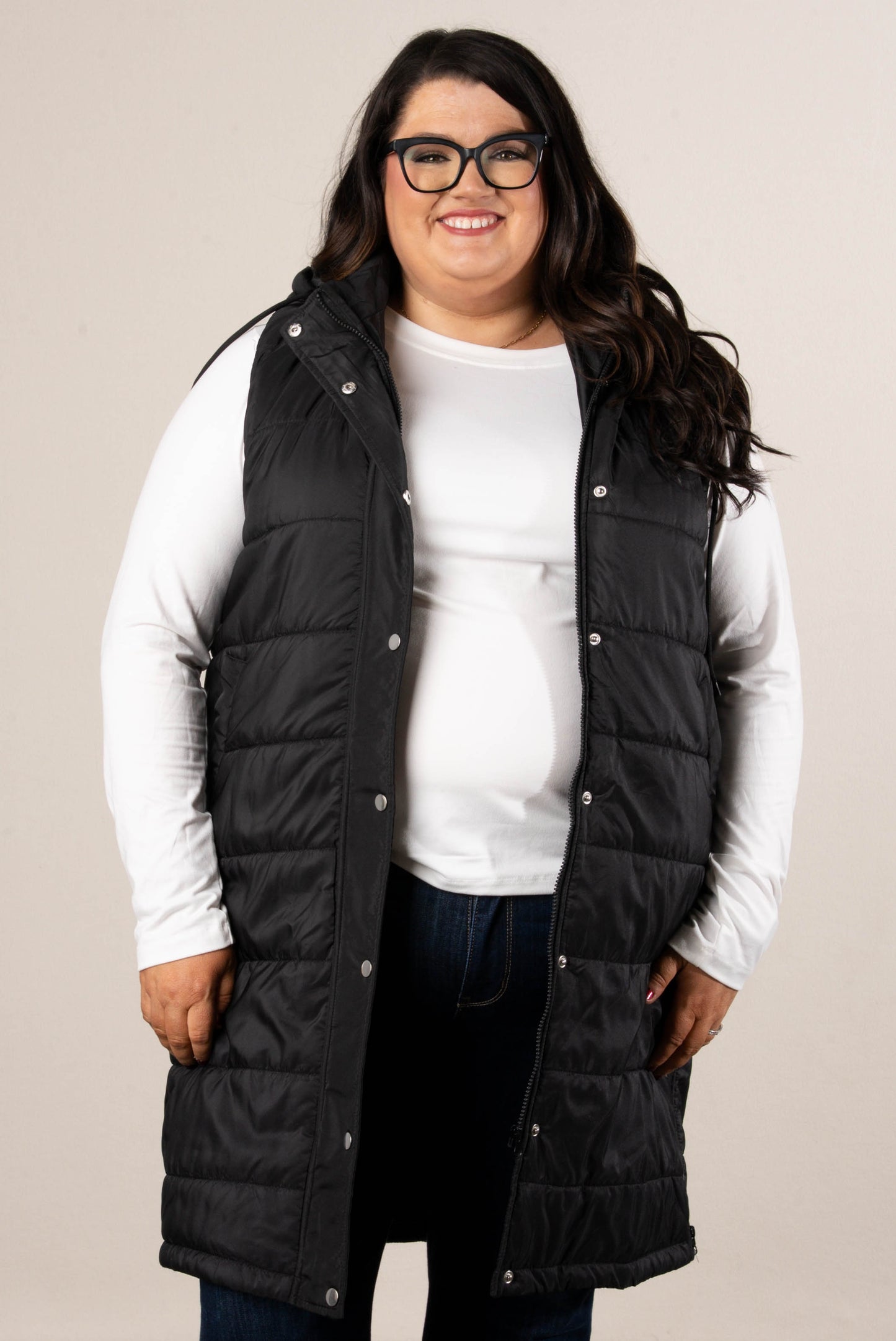 Snow Kissed Long Puffer Hooded Vest