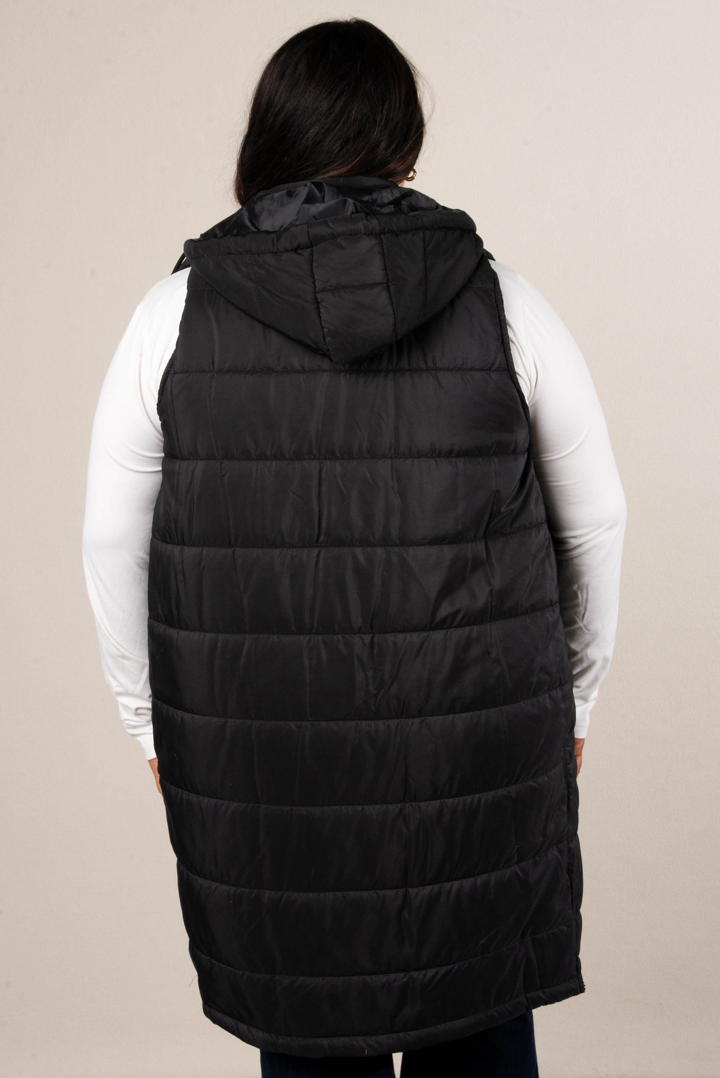 Snow Kissed Long Puffer Hooded Vest