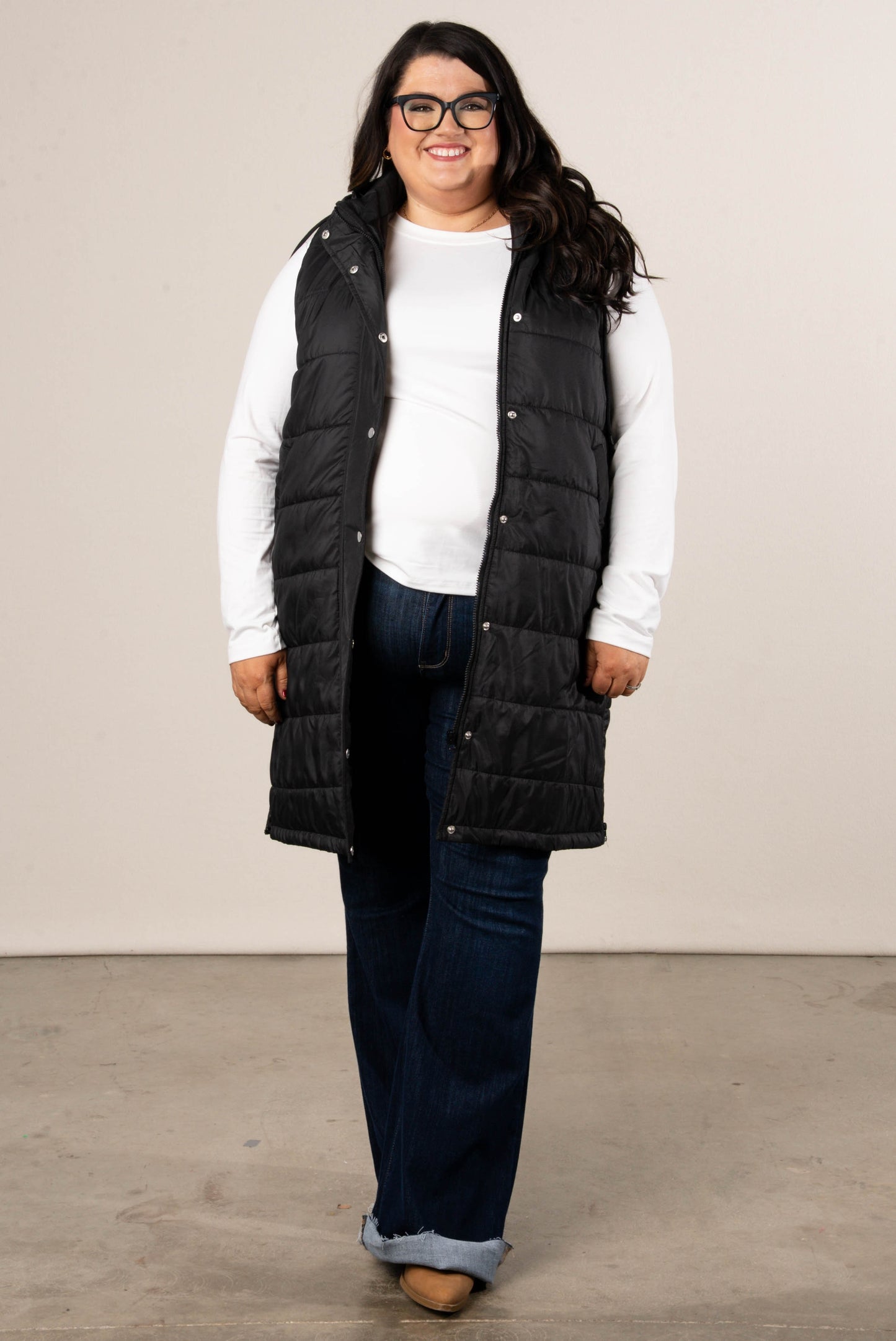 Snow Kissed Long Puffer Hooded Vest
