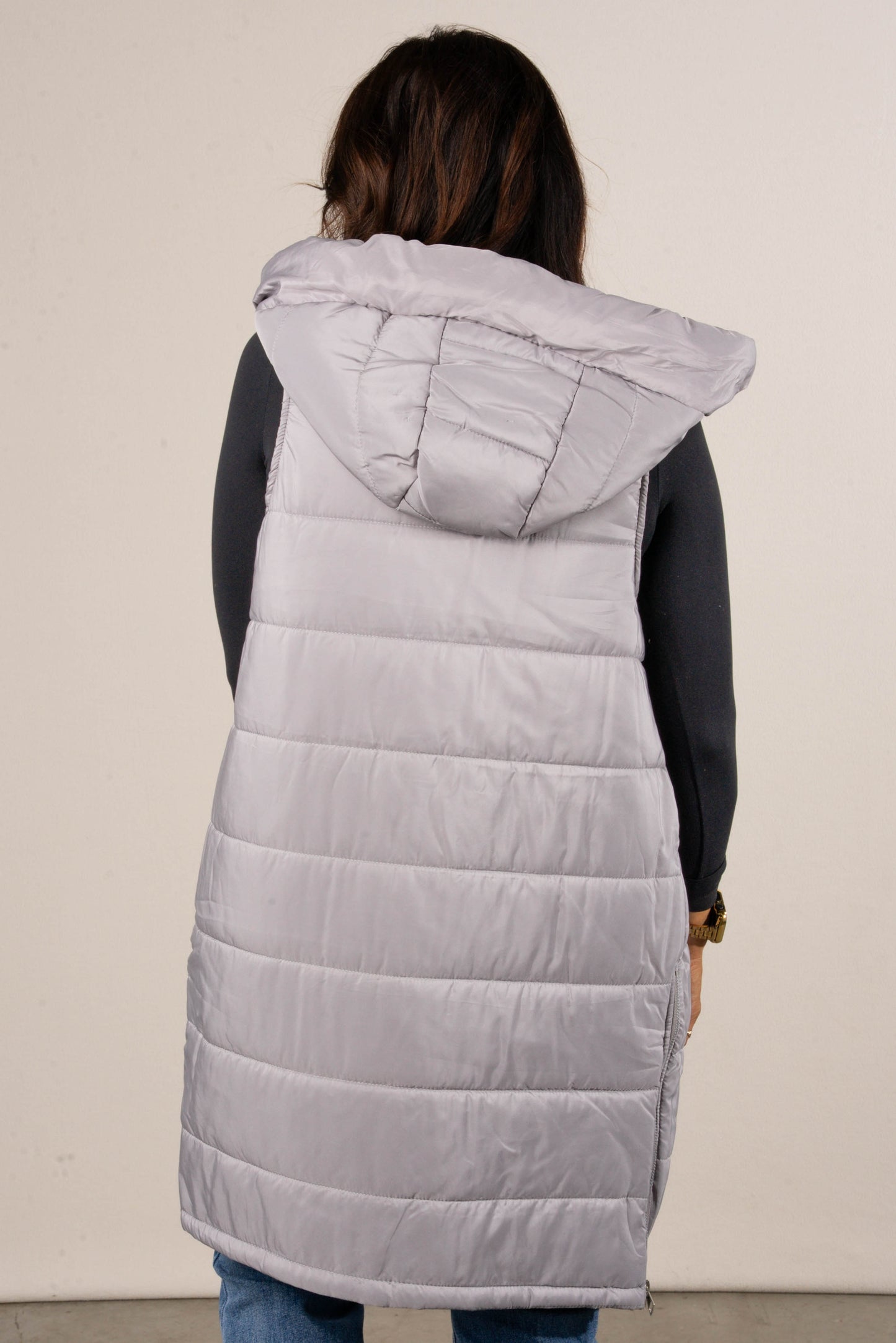 Snow Kissed Long Puffer Hooded Vest