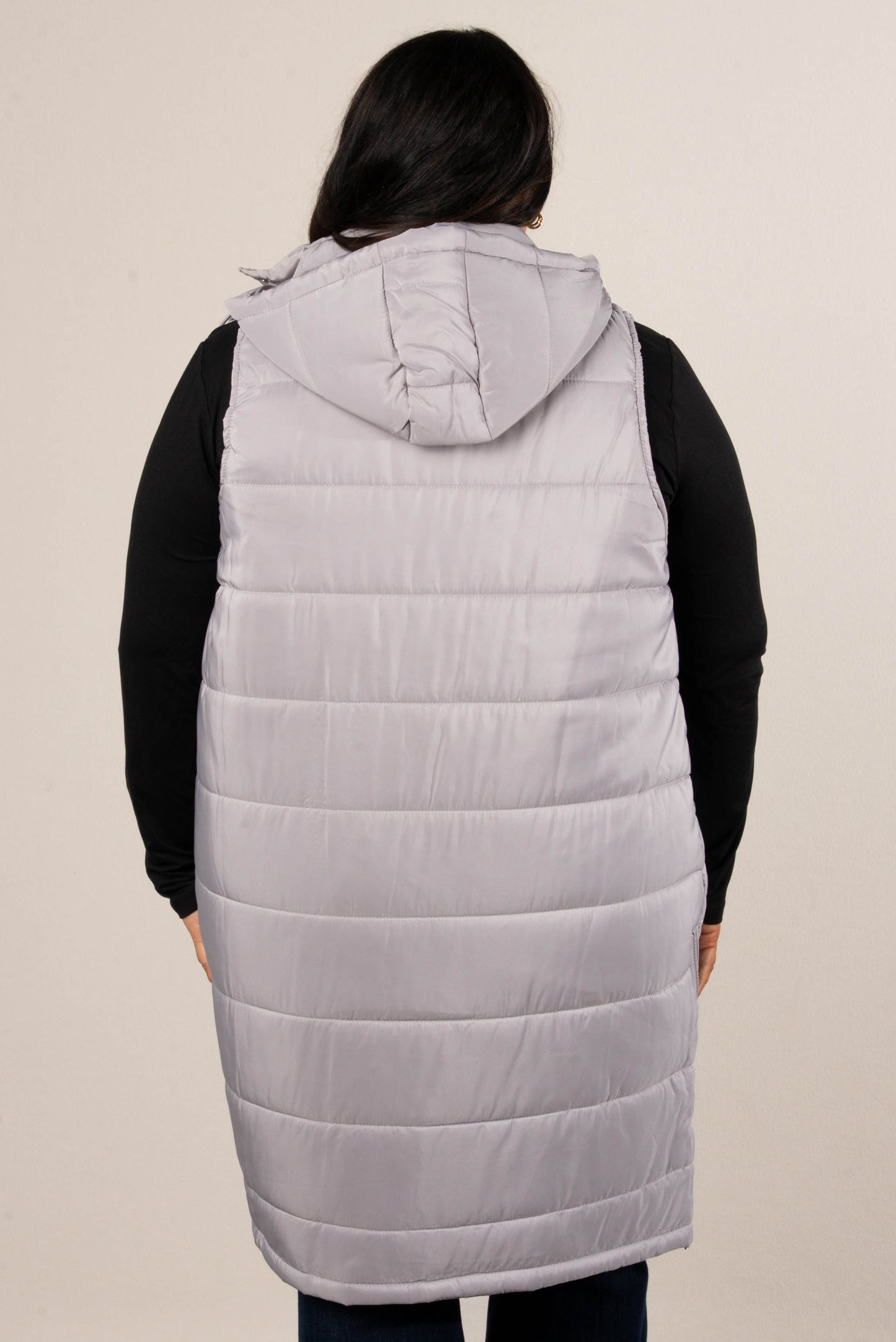 Snow Kissed Long Puffer Hooded Vest