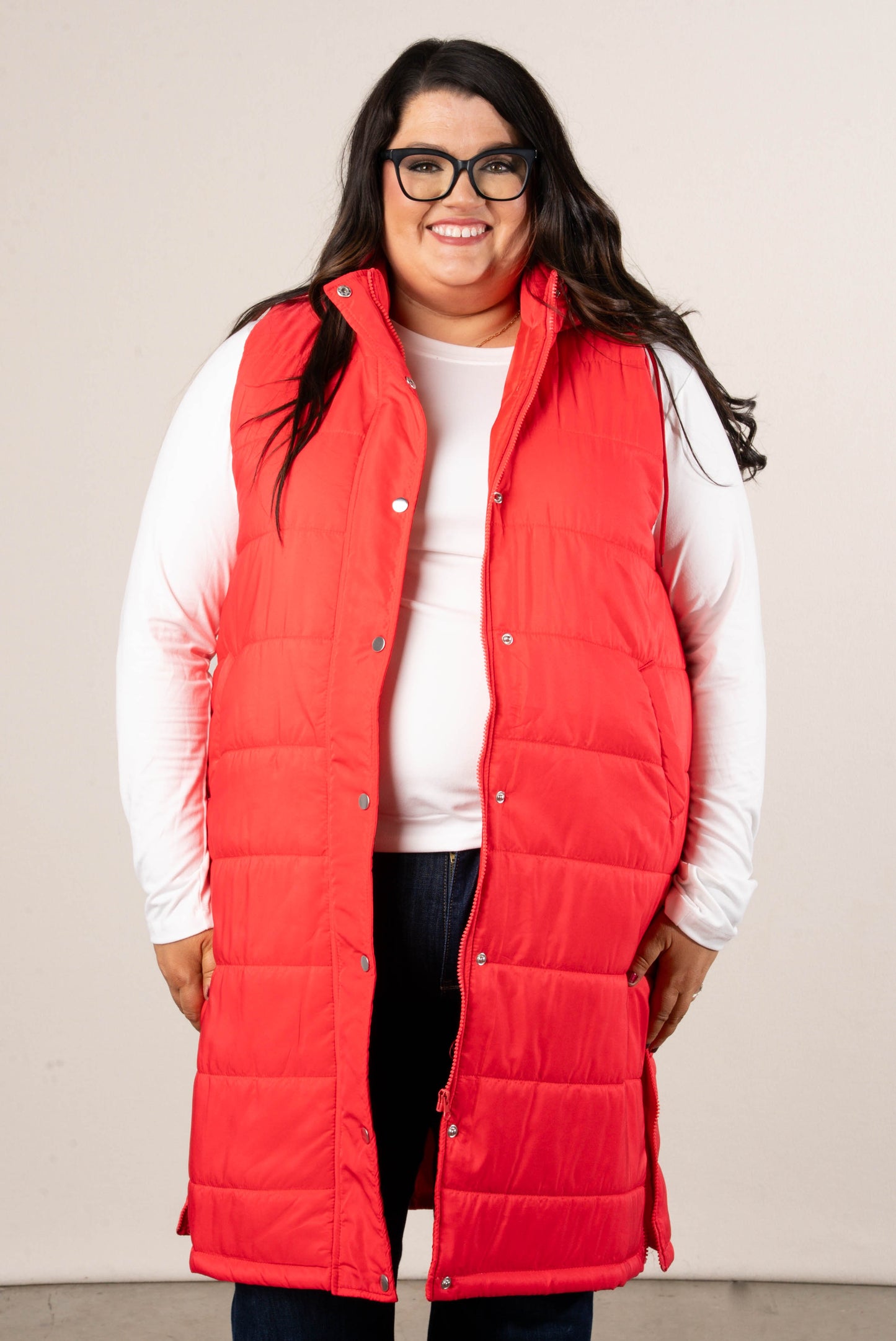 Snow Kissed Long Puffer Hooded Vest