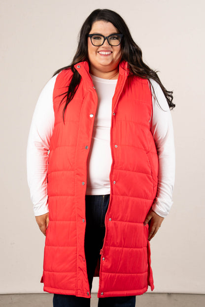 Snow Kissed Long Puffer Hooded Vest