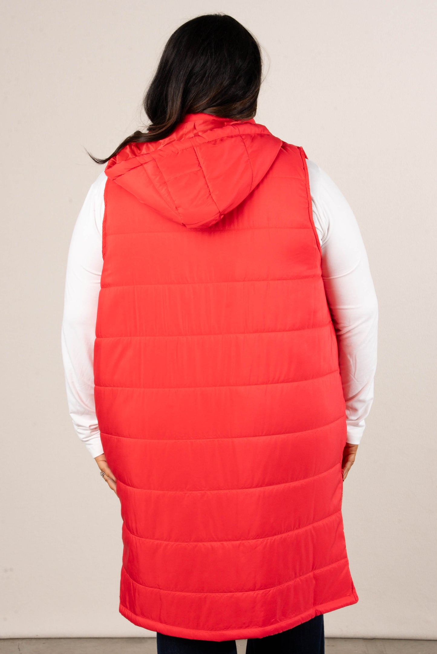 Snow Kissed Long Puffer Hooded Vest