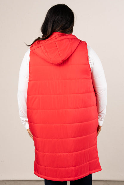 Snow Kissed Long Puffer Hooded Vest