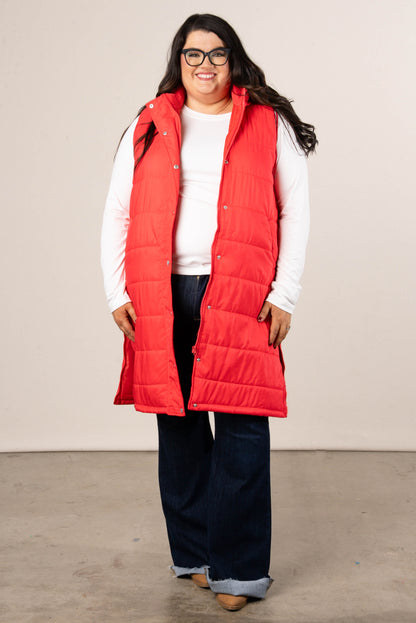 Snow Kissed Long Puffer Hooded Vest