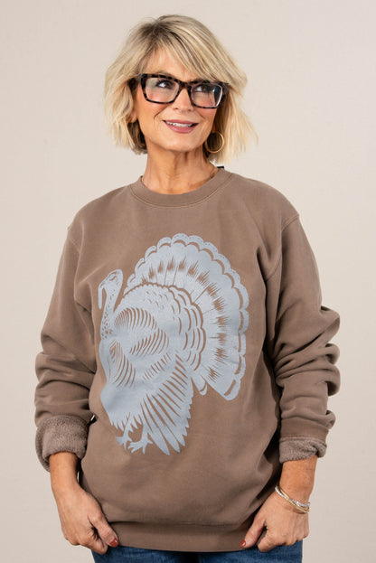 Distressed Turkey Graphic Sweatshirt