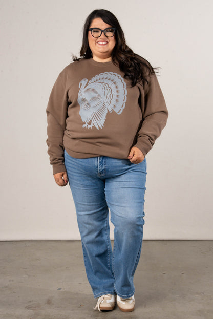 Distressed Turkey Graphic Sweatshirt