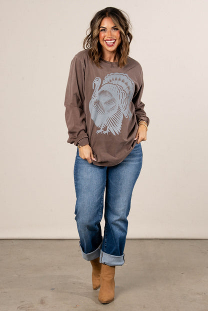 Distressed Turkey Graphic LS Tee