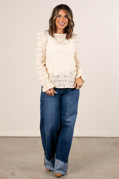 Heartsong Floral Sheer Lace Blouse