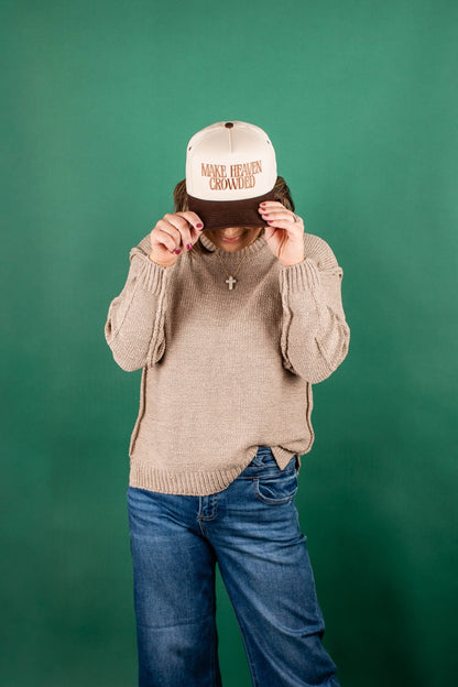 Make Heaven Crowded Embroidered Baseball Hat