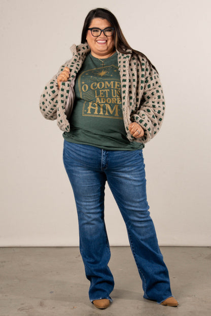 O Come Let Us Adore Him Long Sleeve Graphic Tee