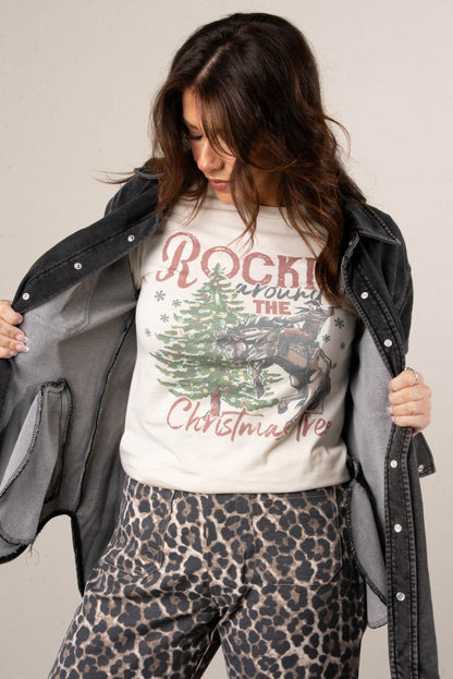 Rocking Around The Christmas Tree Long Sleeve Graphic Tee