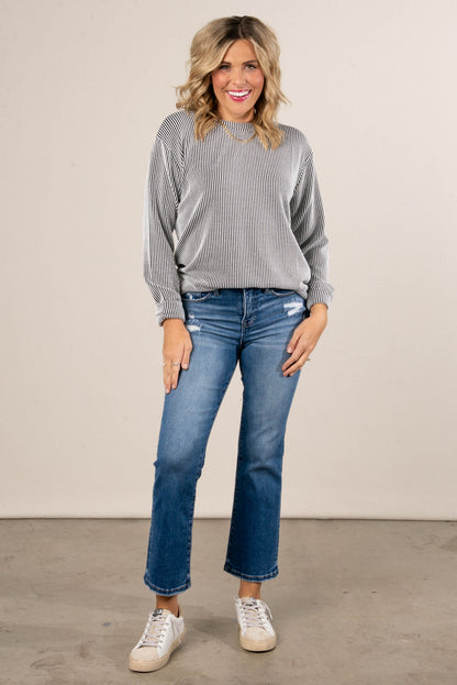 Morgan Raised Rib Two Tone Top