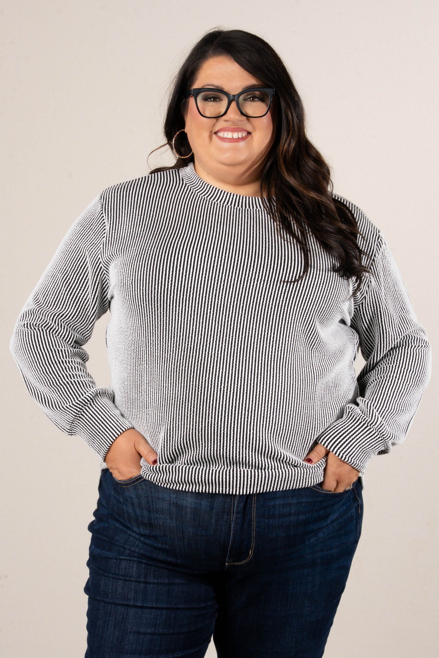 Morgan Raised Rib Two Tone Top