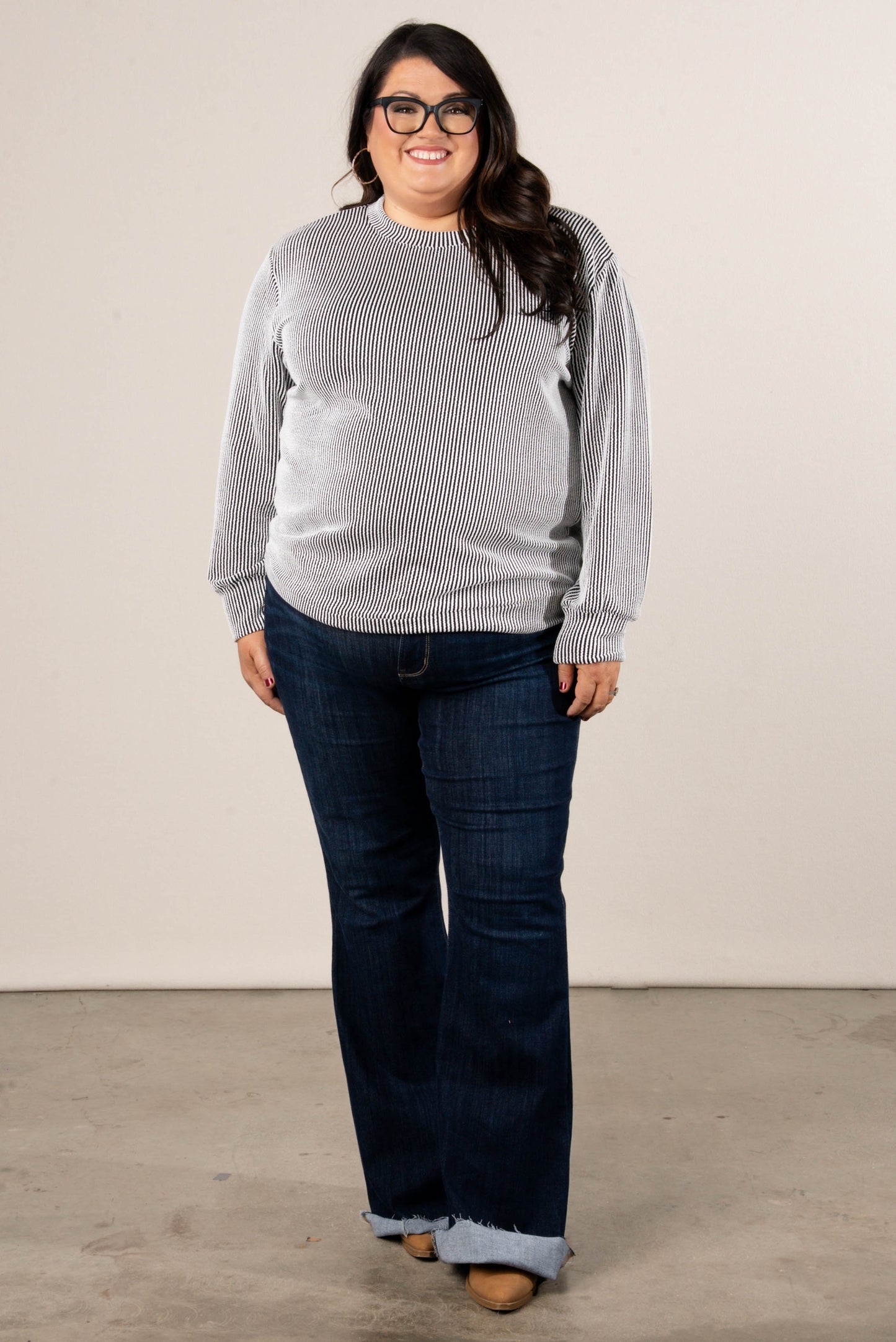 Morgan Raised Rib Two Tone Top