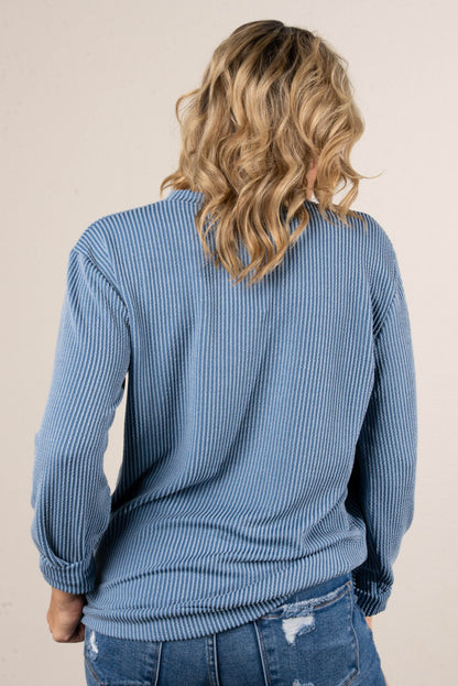 Morgan Raised Rib Two Tone Top