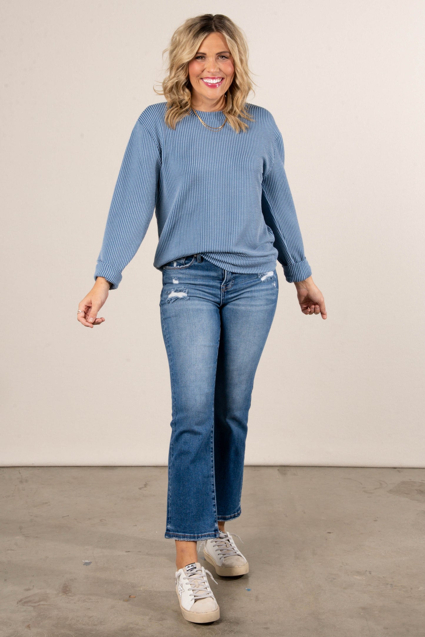 Morgan Raised Rib Two Tone Top