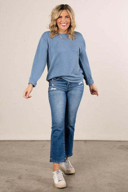 Morgan Raised Rib Two Tone Top