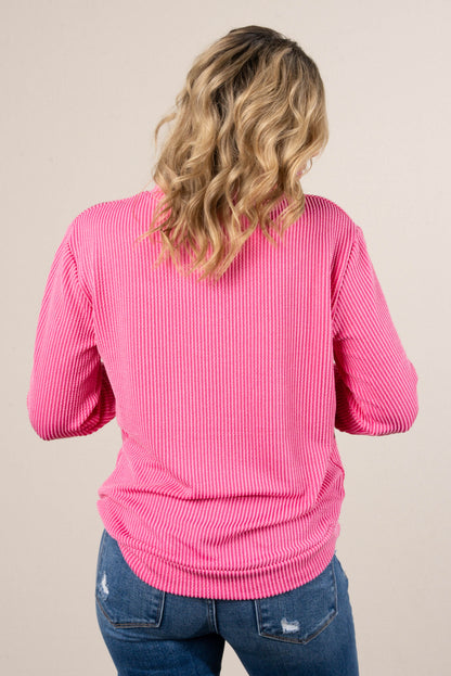 Morgan Raised Rib Two Tone Top