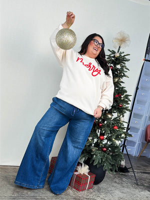 Risen Denim | Lennox Mid Rise Wide Leg Pull On Jeans