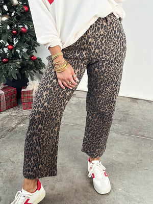 Risen Denim | Carmine Leopard Mid Rise Crop Jeans