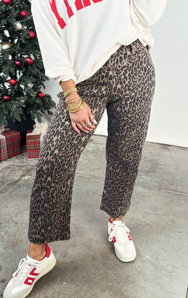 Risen Denim | Carmine Leopard Mid Rise Crop Jeans