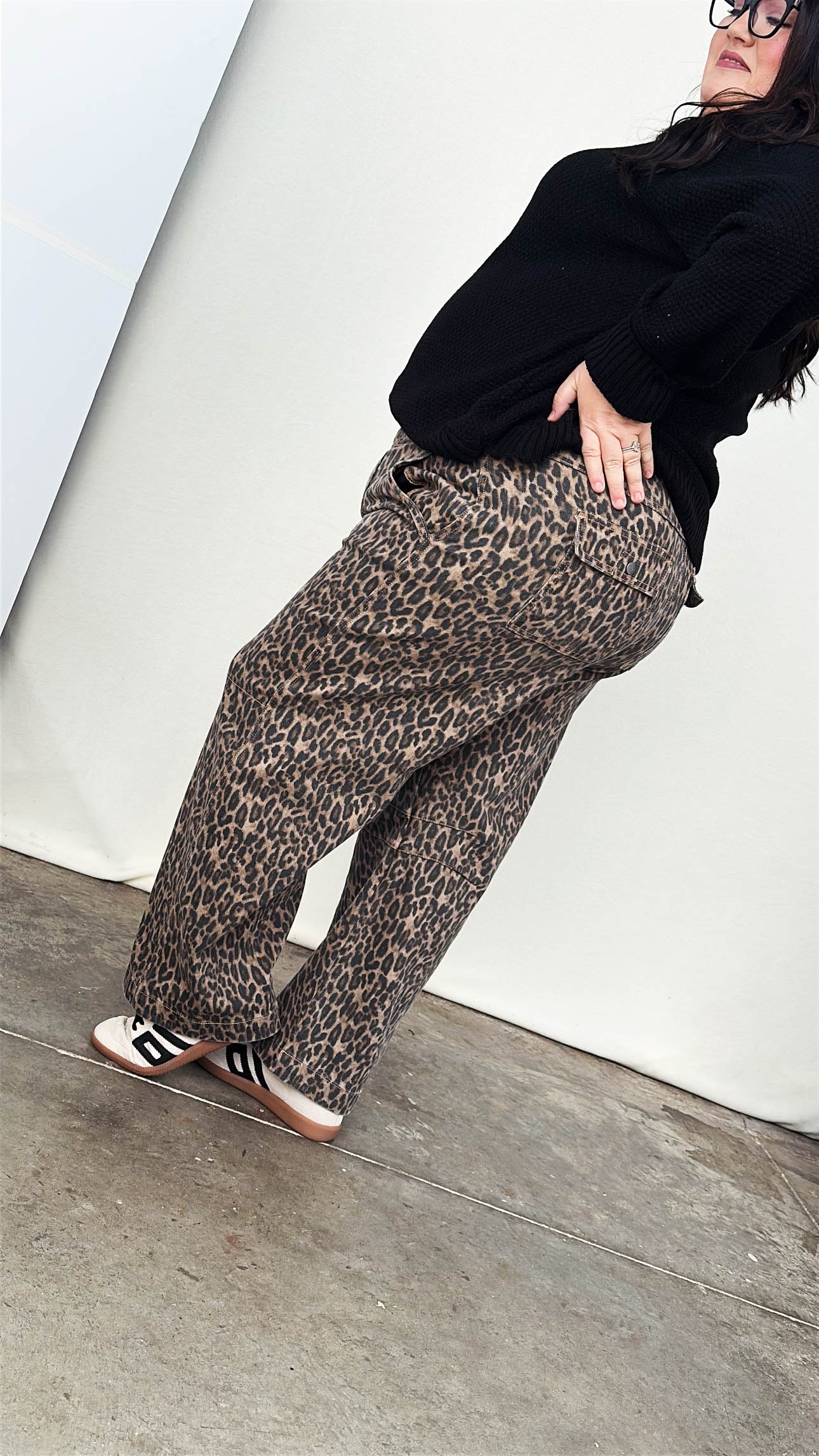 Risen Denim | Carmine Leopard Mid Rise Crop Jeans