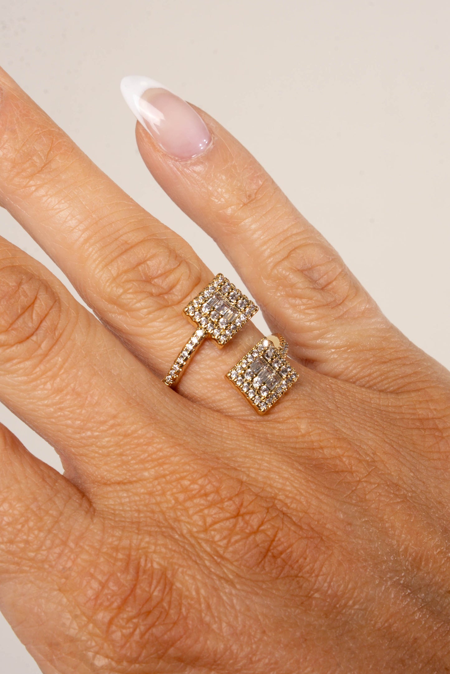 Treasure Jewels | Square Crystal Double Ring