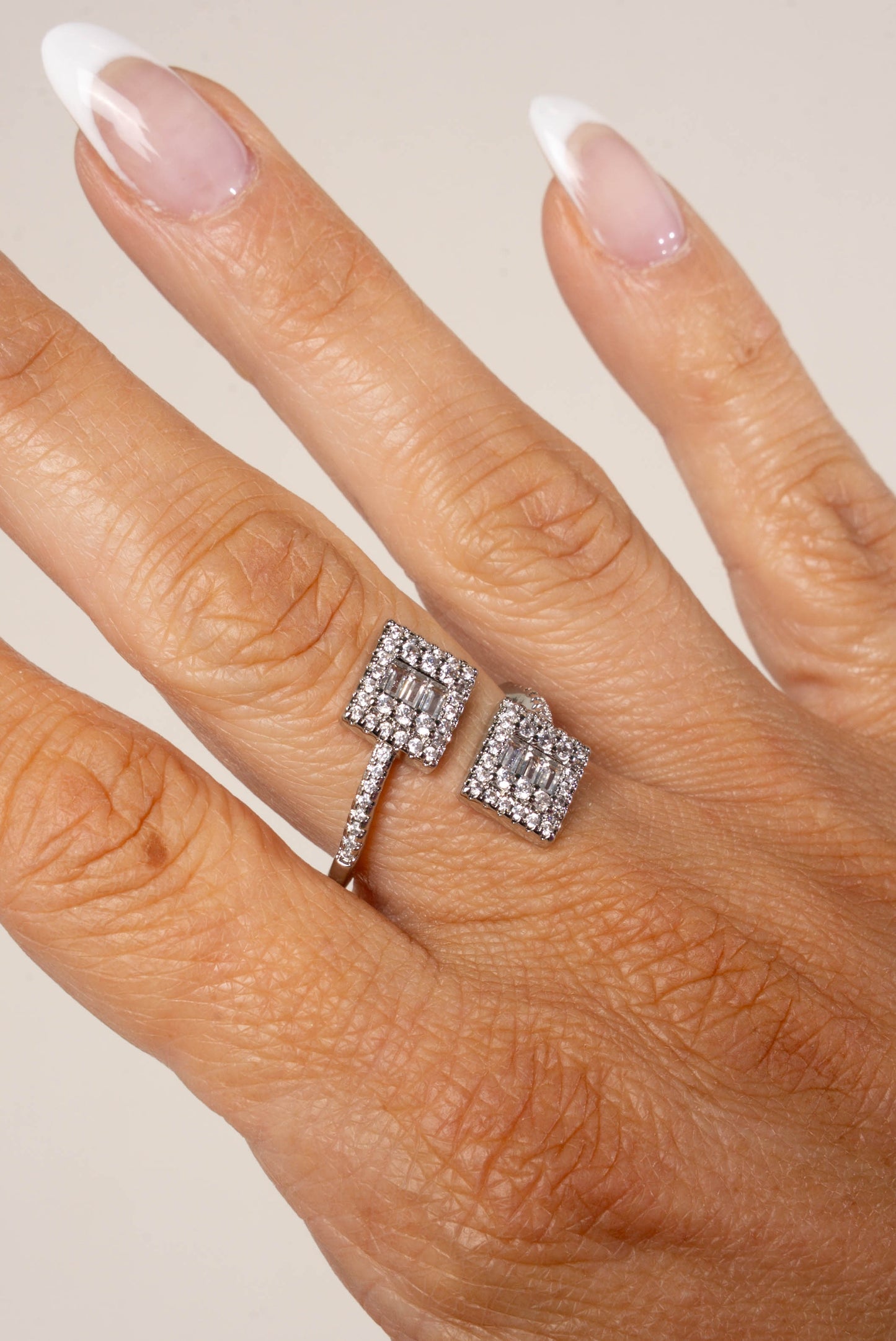 Treasure Jewels | Square Crystal Double Ring