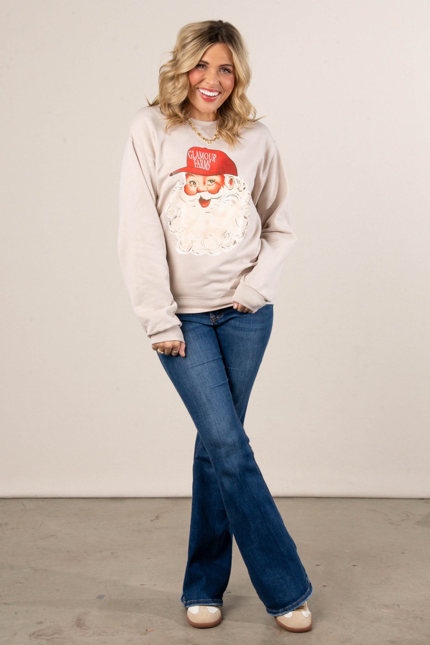 Glamour Farms Santa Hat Graphic Sweatshirt