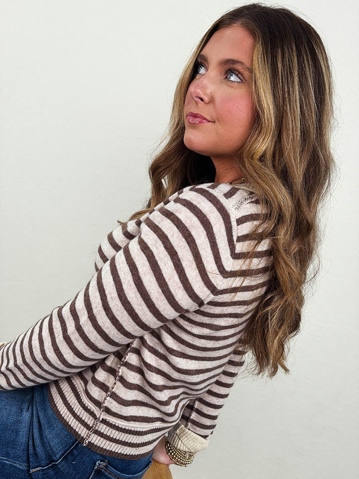 Slope Side Striped Sweater Cardigan