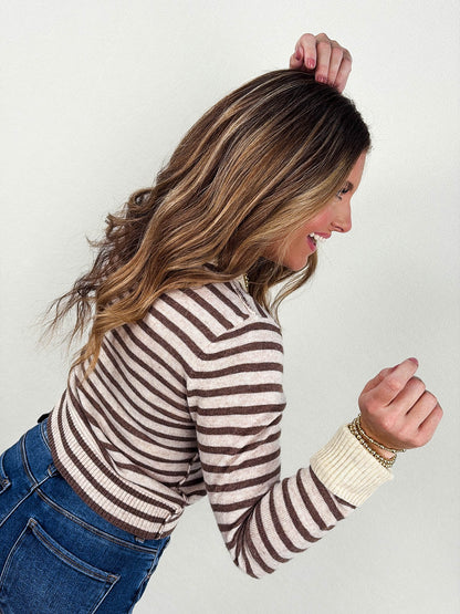 Slope Side Striped Sweater Cardigan