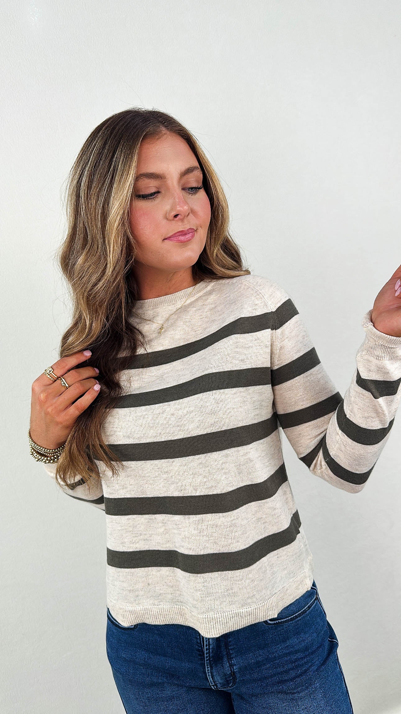 High Society Striped Raglan Sweater