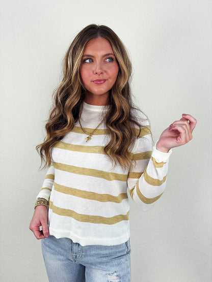 High Society Striped Raglan Sweater