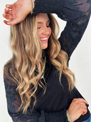 Elegant Ease Lace Sleeve Top