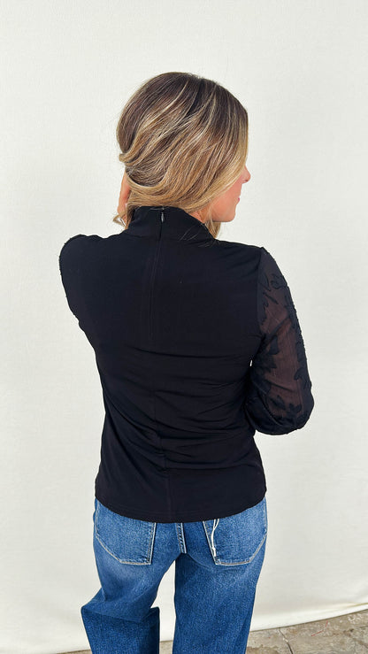 Elegant Ease Lace Sleeve Top