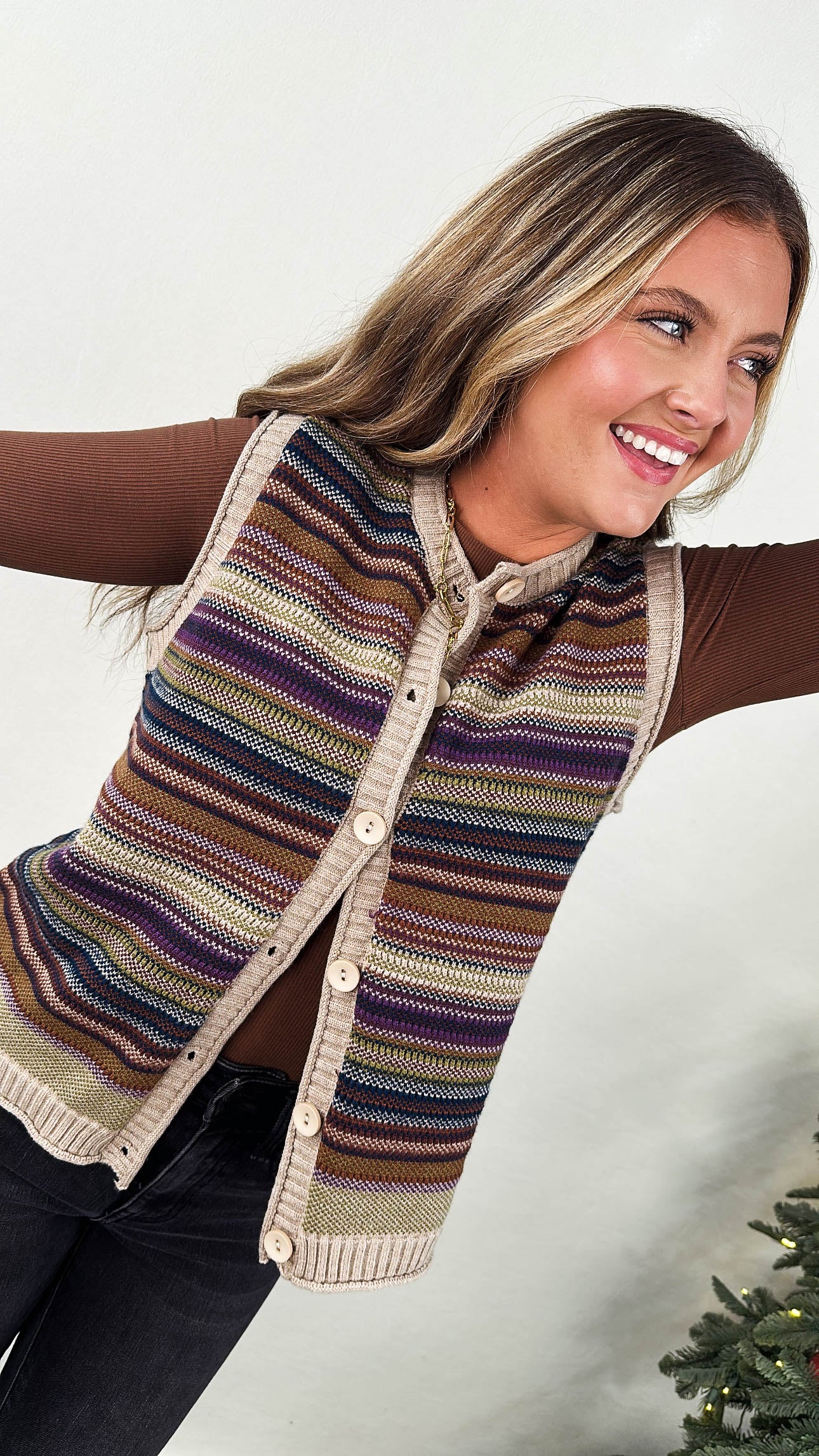 The Mod Colorful Striped Sweater Vest