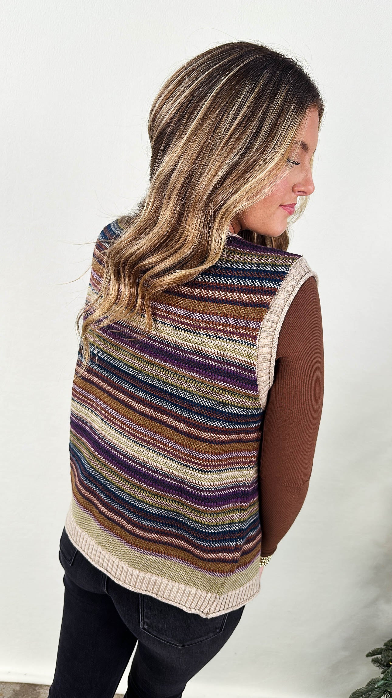 The Mod Colorful Striped Sweater Vest