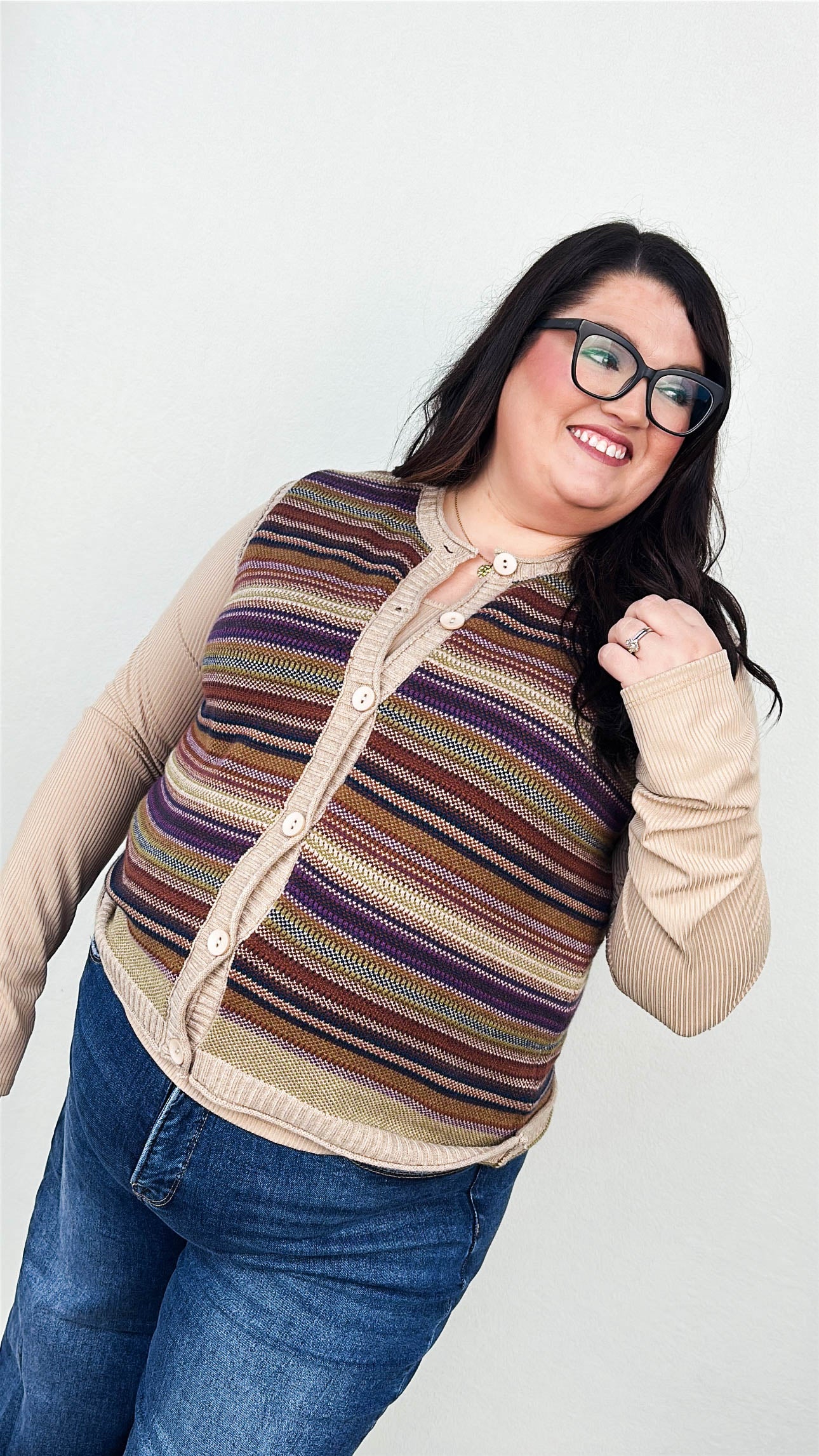 The Mod Colorful Striped Sweater Vest