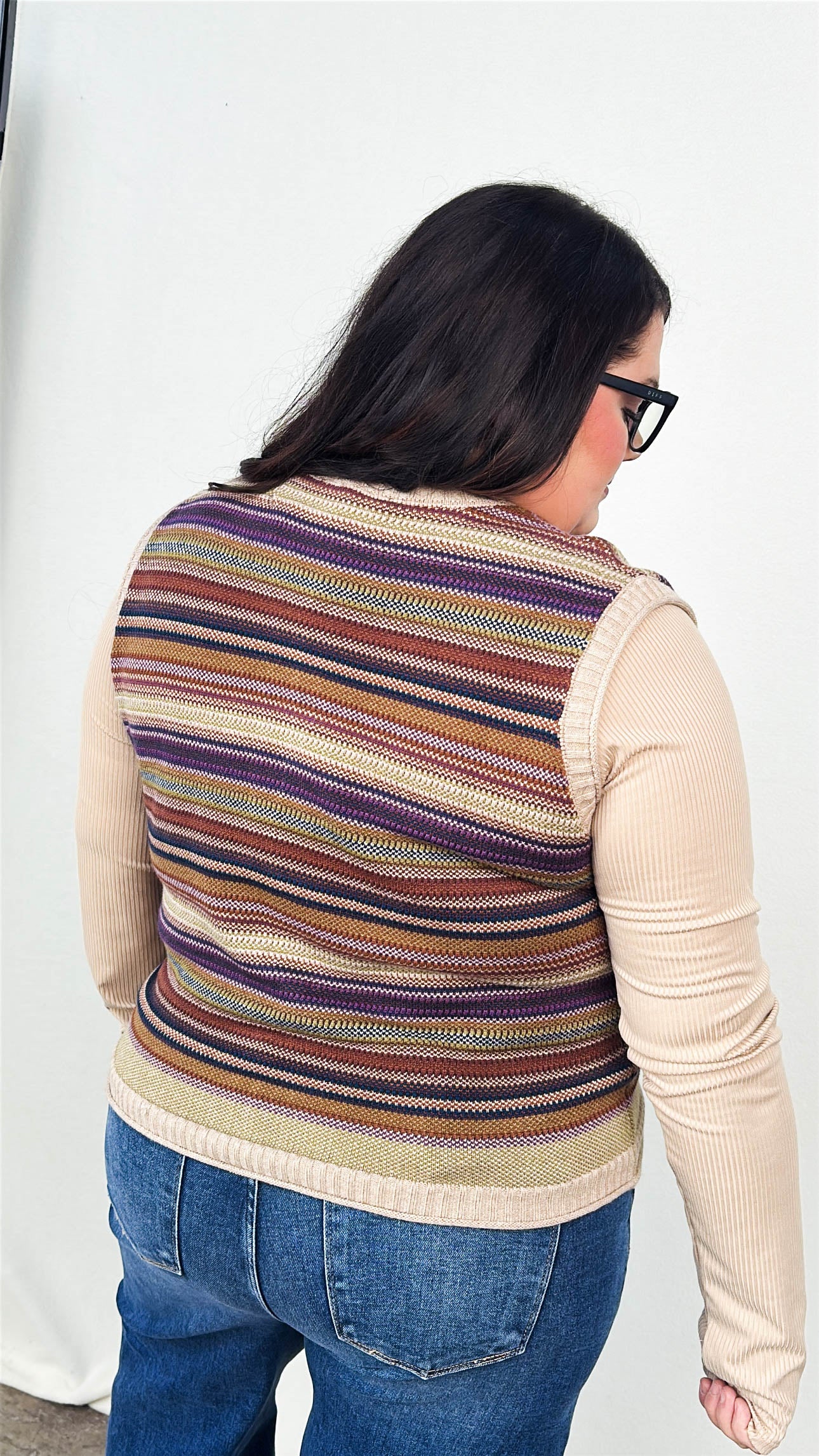 The Mod Colorful Striped Sweater Vest