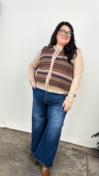 The Mod Colorful Striped Sweater Vest