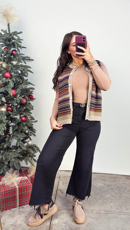The Mod Colorful Striped Sweater Vest