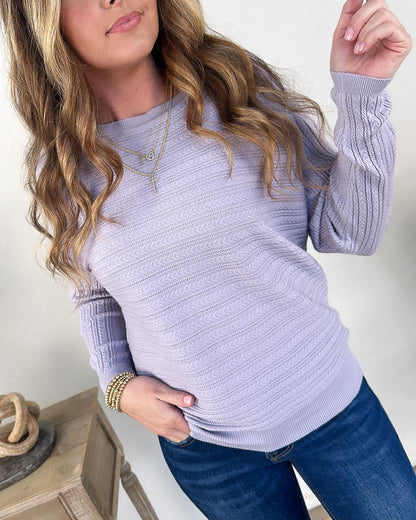 Charmaine Pointelle Knit Dolman Sweater