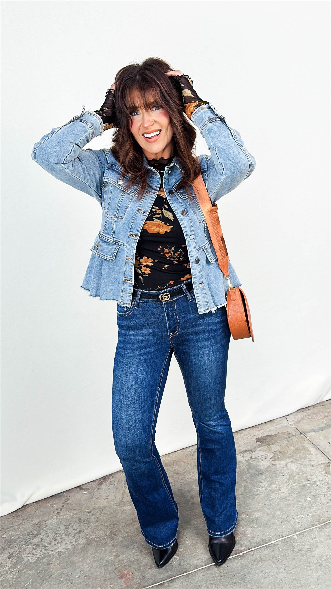 Avalon Washed Denim Peplum Jacket