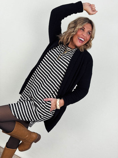 Skyline Textured Stripe Drop Shoulder Dress